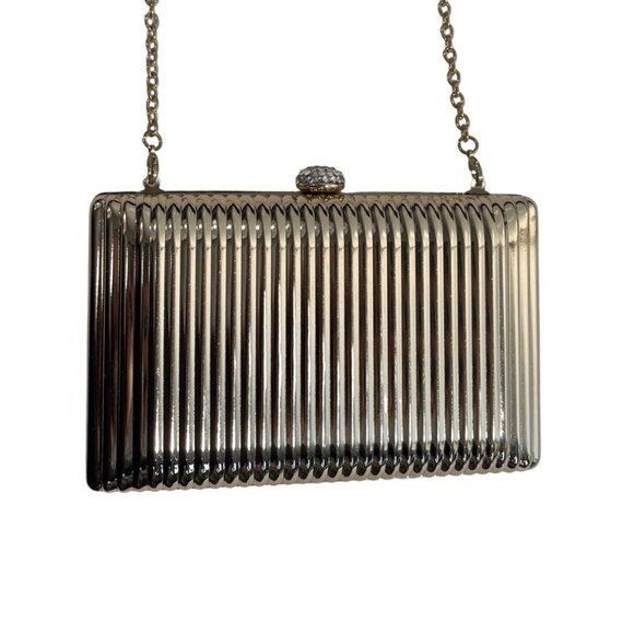 Charming Charlie Women's Gold Crossbody RSVP Evening Clutch Purse Sz S - Picture 2 of 10